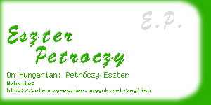 eszter petroczy business card