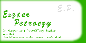 eszter petroczy business card